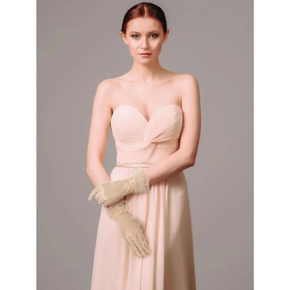 Women's Elegant Dress Up Lace Gloves Dark Nude Halloween Wedding Parties Prom